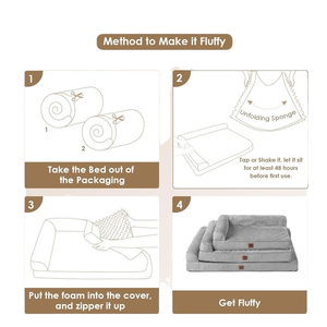 Cama para Perro Antideslizante e Impermeable de Felpa de Coral y Poliéster, Ortopédica, Rectangular, con Patrón Sólido, Extraíble y Lavable para Uso en Jaula - Product Image 6