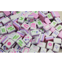 Mahjong floral pastel populaire sur le marché américain, 160 pièces, triple couche, en acrylique, tuiles imprimées colorées pour les fêtes et les loisirs