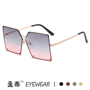 Yingtai Eyewear <b>Square</b> <b>Sunglasses</b> Metal Frame UV400 Protection For Women - Product Image 3