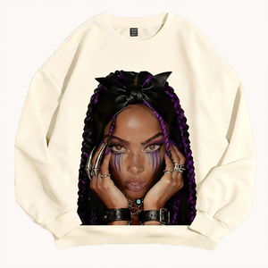 <b>Personalized</b> Oversized Print Cotton Long Sleeve Crewneck Sweatshirt Custom <b>Photo</b> Logo Customizable Fashion Women's <b>Hoodie</b> - Product Image 1