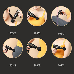 Mini pistolet de massage électrique rechargeable avec 5 têtes de massage, moteur sans balais, 12 niveaux de vitesse pour soulager les muscles du cou - Product Image 5