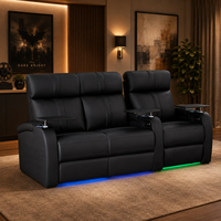 Canapé inclinable électrique intelligent multifonction moderne trois places en cuir véritable avec structure en bois et rembourrage en mousse à mémoire de forme extensible