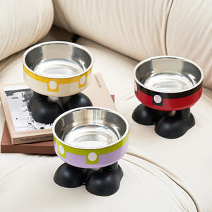 Mangkuk Kucing Plastik Anti Benturan dengan Pelindung Leher Kartun, Mangkuk Air Tinggi untuk Hewan Peliharaan, Mangkuk Anjing Anti Spondylosis Serviks yang Ditinggikan untuk Memberi Makan - Product Image 2