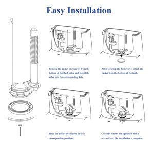Soupape de chasse d'eau monobloc de remplacement avec tube d'entrée réglable 5,91-10 pouces (150-254 mm) compatible avec la plupart des réservoirs monobloc WC – Pièces de réparation - Product Image 5