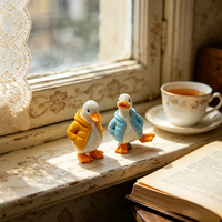 Vente directe usine : Statue de canard en résine mignonne, style doudoune, ornement de bureau, artisanat en résine
