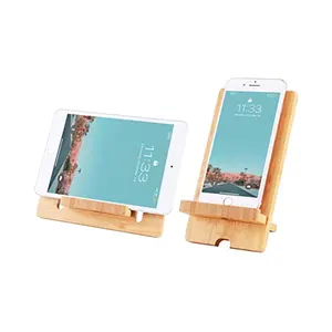 Bamboo Cell Phone PAD Quran Book Stand Desktop Wooden Mobile Phone Holder stand Desk Shelf Book Ends for books