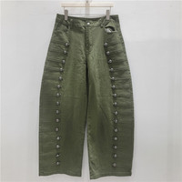 Jeans vintage américains haut de gamme à boucle métallique, taille haute, coupe large et incurvée pour femmes, style streetwear, marques de mode, vente en gros
