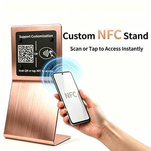 Supporto <span class=keywords><strong>da</strong></span> <span class=keywords><strong>Tavolo</strong></span> in Metallo Personalizzato con Codice QR <span class=keywords><strong>per</strong></span> Pagamenti, Funzione NFC Attivabile tramite Tocco <span class=keywords><strong>per</strong></span> Servizi Ristorativi di Alta Gamma - Product Image 2