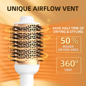 <span class=keywords><strong>Cheveux</strong></span> bouclés multifonctionnels personnalisés OEM One Step Professional 3 en 1 Round Electric Hot Air Comb SK-036 - Product Image 4