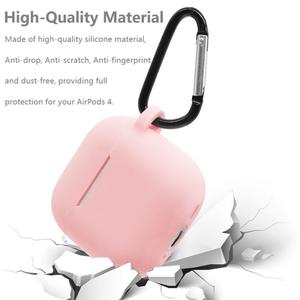 Custodia per AirPods <span class=keywords><strong>4</strong></span> in Silicone Morbido, Protezione Completa per AirPods 4a Generazione 2024 con Moschettone e LED Frontale Visibile - Product Image 5