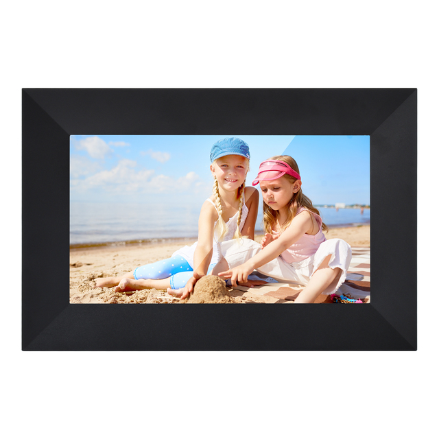 WiFi Digital Photo Frame with Touchscreen Clock Frameo App-7" Plastic Screen Supporting MP4/AVI Videos and MP3 Music