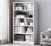 Bibliothèque ouverte NELYE Basic - 5 niveaux - Étagères de rangement en bois robustes et modernes - Bibliothèque modulable blanche
