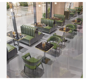 Cafetería comida rápida comercial cuadrado café cuero restaurante <span class=keywords><strong>Banco</strong></span> sofá muebles cabina <span class=keywords><strong>mesa</strong></span> y silla conjunto - Product Image 3