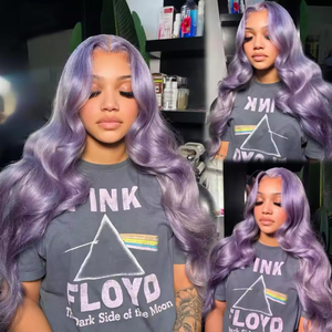 Pelucas Frontales de Encaje de Color Morado Claro Transparente HD de 13x6, Cabello Humano Pre-Encolado, Sin Nudos Decolorados, Completamente Lisas - Product Image 6