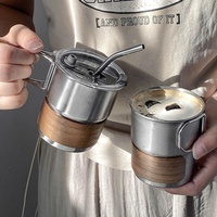 Tasse à café et bière portable d'extérieur avec paille et couvercle, en acier inoxydable 304, pour eau, lait, mini-latte