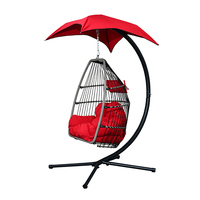 Simple extérieur jardin auvent oeuf balançoire suspendu pliant panier chaise avec support canapé pour patio chaises à bascule extérieur