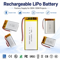 Baterai Pouch Cell OEM Custom 582828 3.7V 580mAh untuk GPS Tracker, Remote Control Pintar, Perangkat Medis Portabel, Lithium Polymer