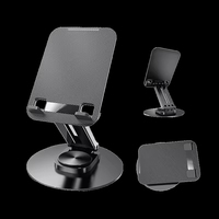 Support pliable en alliage pour tablette et téléphone, base rotative à 360° et angle réglable, noir, pour bureau et voyage, directement de l'usine
