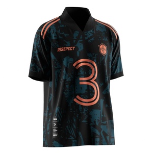 Camiseta de Fútbol Retro con Cuello Plegable, Paneles de Malla Transpirable, Tecnología de Absorción de Humedad y Manga Raglán - Product Image 5