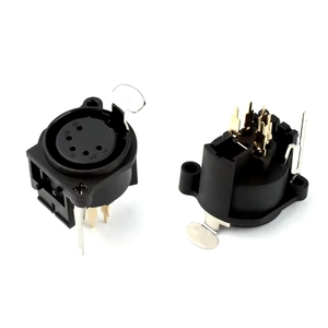 Connecteur XLR vertical ZYSY CT5-01 <span class=keywords><strong>HFP</strong></span> 5 broches femelle cinq cœurs prise 180 degrés - Product Image 1