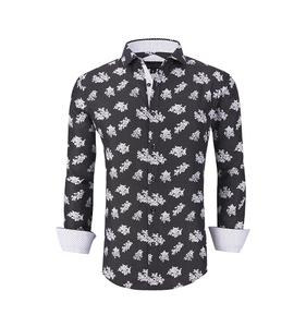 OEM/ODM Camisas Hombre 2023 Popular European and American Men's Business Casual <strong>Peach</strong> Skin Printed Men's <strong>Shirts</strong> - Product Image 6