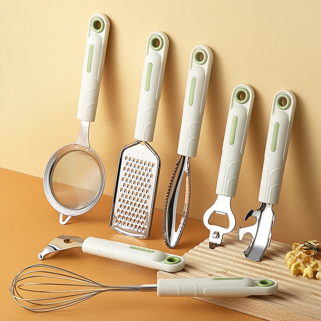 High Quality Eco-Friendly Stainless Steel Kitchen Gadgets Peeler Strainer Egg Whisk Opener Dishwasher Safe Kitchenware for