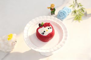 Moule à pâtisserie en silicone en forme de pomme Hello Kitty 3D de qualité alimentaire, moule à gâteau mousse aux fruits mignon en forme de chat - Product Image 4