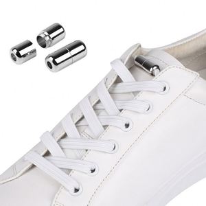 Custom Flat Elastic Shoelaces No Tie Shoe <b>Laces</b> Quick Locking With Metal Buckle - Product Image 1