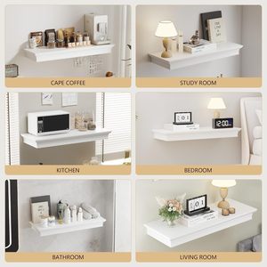 Popüler yüzer gece standı gizli depolama güvenli tuzak kapı RFID kilidi ile katı ahşap duvara monte depolama - Product Image 6
