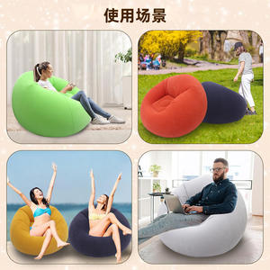 Sofá inflable flocado CQSFY, tamaño individual, grueso, plegable, relleno de aire, extra suave y cómodo, silla para sala de estar - Product Image 5