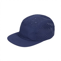 Casquettes personnalisées avec logo, casquettes de camping vierges, casquettes à 5 panneaux, casquettes de baseball ajustables à séchage rapide et perforées, casquettes de sport unies en gros