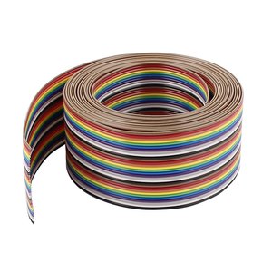 Cable plano de cobre Uxcell IDC de 30 pines, 1,27 mm, 10 pies, conector FFC FPC de color arcoíris - Product Image 1