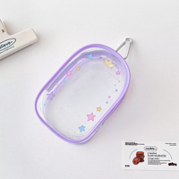 Pochette transparente pour figurines, étui à fermeture éclair en PVC pour poupées, mini-sacs à maquillage et rouges à lèvres, porte-clés