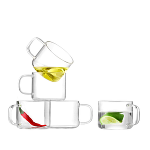 Tasses à café et à thé en verre transparent, prix de gros, avec petite poignée moderne, élégantes, pour cadeaux d'affaires, fournisseur d'articles de boisson - Product Image 1