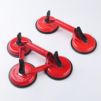 Ventosa manual de vacío premium resistente para vidrio, elevador grande de aleación de aluminio con doble mandíbula, mango de PP, diámetro de goma de 118 mm para