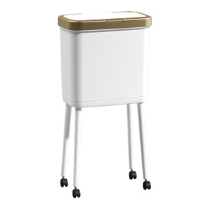 Feida Sanhe Tall Wheeled Trash Can 19.6Cm Cylindrical <b>With</b> <b>Lid</b> Indoor Living Room <b>Bin</b> - Product Image 2
