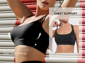 Reggiseno sportivo Vractive traspirante con spalline incrociate sulla schiena, supporto medio, <span class=keywords><strong>per</strong></span> yoga e palestra da donna - Product Image 6