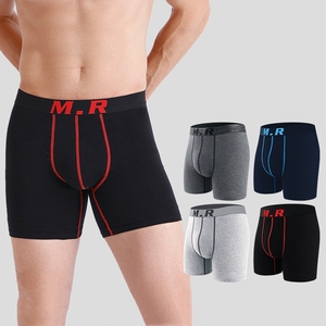 Biancheria intima da uomo in puro cotone allungata per le gambe antiusura comodi pantaloncini sportivi a quattro angoli <span class=keywords><strong>Boxer</strong></span> a <span class=keywords><strong>gamba</strong></span> <span class=keywords><strong>lunga</strong></span> per gli uomini - Product Image 1