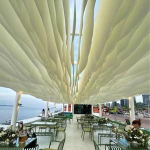 Cortina de Tela para Techo de Boda, Cortina de Gasa con Forma de Ola para Decoración de Techo de Restaurante, Hotel, Boda al Aire Libre - Product Image 4