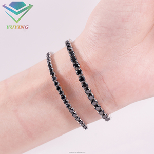 Pulsera de Tenis con Diamantes Negros Místicos en Plata S925, Engaste de Puntas de 2mm a 6.5mm, Joyería de Pulseras de Cadena de Tenis, Gran Venta - Product Image 4
