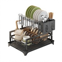 Étagère de cuisine en métal moderne et minimaliste pour le commerce transfrontalier, support multifonctionnel pour égouttoir et rangement de vaisselle