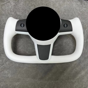 Volante de Fibra de Carbono Personalizado 2024 para Modelo Y, Accesorios de Fibra de Carbono, Volante Tipo Yoke Blanco para Tesla Modelo 3 - Product Image 2