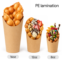 Porte-frites en papier kraft de haute qualité 8oz 12oz 16oz, gobelet à collation jetable en papier kraft pour restaurant