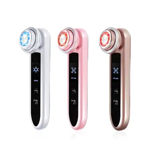 Wholesale Hot cold red blue light LED EMS beauty equipment massager galvanic microcurrent facial toning face lifting device