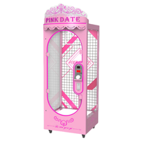 Machine à griffes à monnayeur, grande, rose, pour la distribution de jouets et de cadeaux, jeu Cut the Rope, avec système de récompenses à pousser