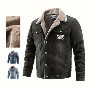 2021 Wholesale Fashion Custom Winter Street Wear Clothes Men Blank <b>Black</b> <b>Jean</b> Denim <b>Jacket</b> - Product Image 1