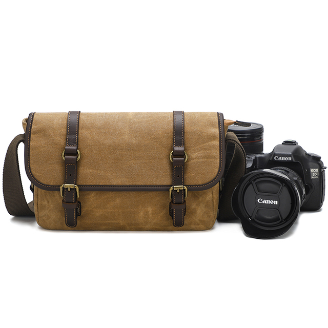 Waterproof Waxed Canvas DSLR SLR Mirrorless Hidden Camera Bag Crossbody for Canon Sony Nikon Fuji