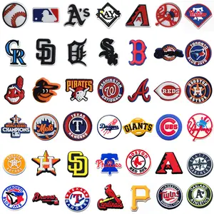 Venta al por mayor MLB equipo logo zapatos encantos para zuecos zapatos decoración MLB encantos regalos para amigos zuecos Accesorios