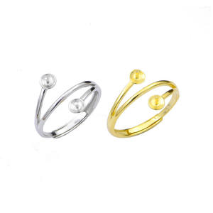 S925 Silver Open Mouth Ring for Women Double Bead Adjustable DIY Pearl <b>Jewelry</b> with Living Mouth <b>Findings</b> & <b>Components</b> - Product Image 5