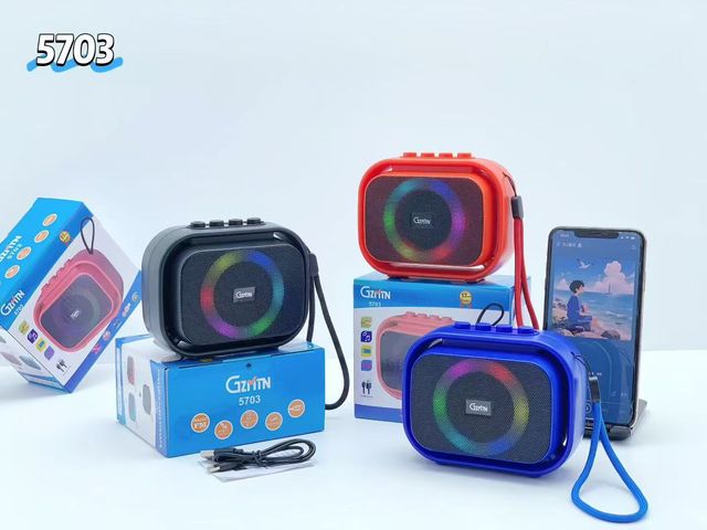 NEW Arrival Portable Wireless for Speaker with LED RGB Lights Stereo Woofer 5W Active Hi-Fi Bass FM Radio TF/USB/AUX